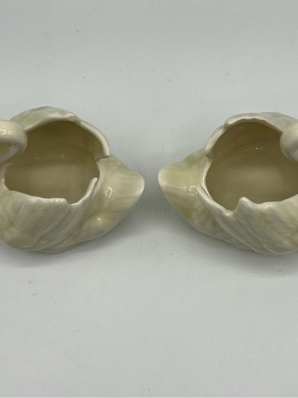 Ceramic Swan Planter Pair - Cream Decorative Accent - Picture 3 of 7